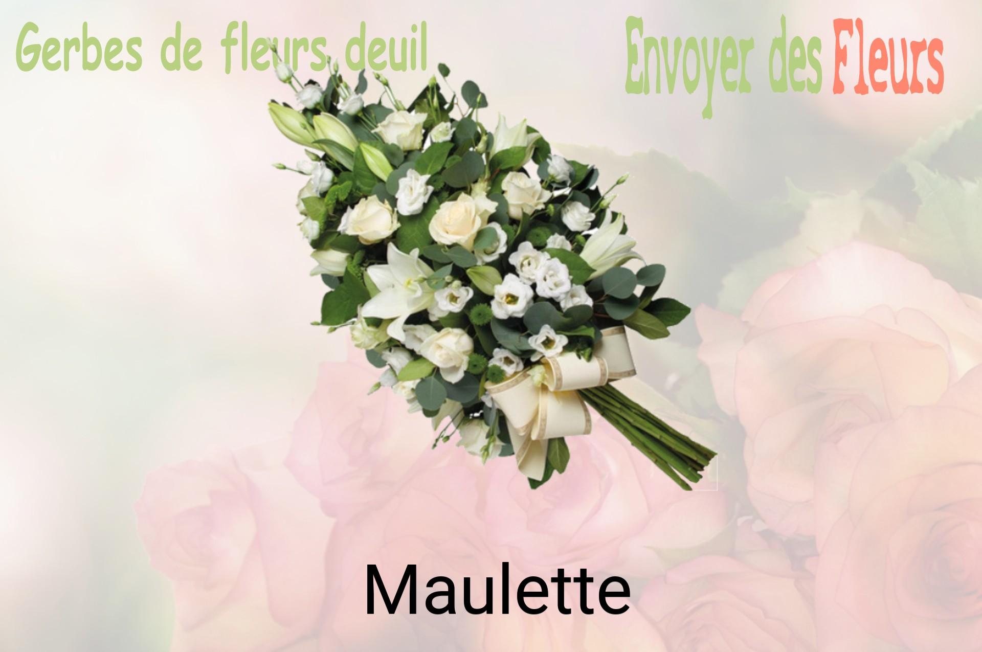 Gerbe de fleurs de deuil livrée à Maulette
